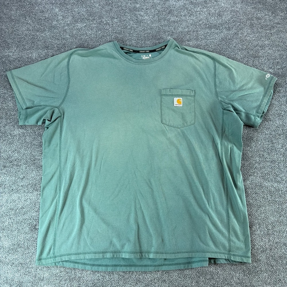 Carhartt Force Relaxed Fit Pocket‎ T-Shirt Mens 2XL Green Short Sleeve Workwear